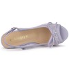 Allegra K Women's Casual Wood Platform Heels Bow Lace Wedge Sandals - 4 of 4