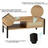 ALEXOUN 40.16Inch Coffee Table - Rattan Design Farmhouse Coffee Table with Storage,Easy to Clean - Center Table for Living Room, Bedroom,Office - 4 of 4