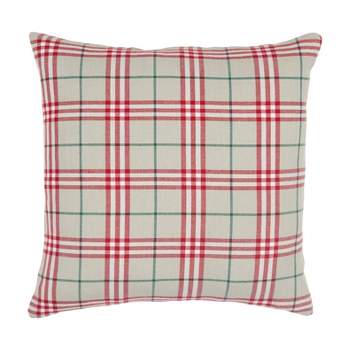 KAF Home Plaid Feather Filled Throw Pillow