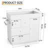Wooden Diaper Changing Table,Baby Diaper Changing Station with Drawers, Safety Rail & Strap,Modern Baby Changing Table for Bedroom, Nursery, White - 4 of 4