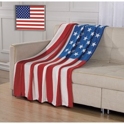 USA AMERICAN Stars & Stripes Bed Fleece Throw Blanket New York Skyline Sofa 