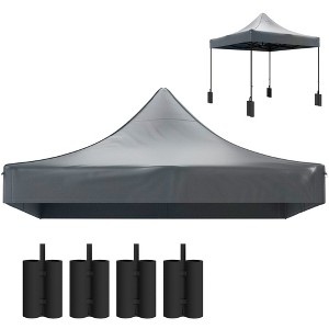 Aghana Digitals 10x10 Oxford Cloth Pop Up Canopy Replacement Top with UPF50+ UV Protection, 4 Sand - 1 of 4