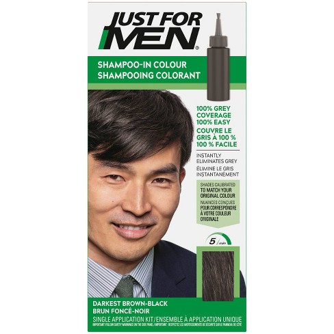 Just For Men Shampoo-In Color, Mens Hair Dye with Vitamin E for Stronger  Hair - Jet Black, H-60 (Formerly Original Formula