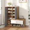 RISOKEYS Shoe Storage Organizer with Bench,6-Tier Adjustable Shoe Cabinet with Drawer & Hidden Storage,for Entryway & Hallway Small Spaces & Families - 2 of 4