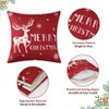 Christmas Decoration Pillow Covers 18 x18 Set of 4 Farmhouse Decorative Throw Pillows for Home Deer Rustic Xmas Tree Pillow Cases - 2 of 2