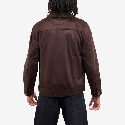 X RAY Men's Faux Suede Jacket With Faux Fur Collar in OLIVE Size XL — фото 2