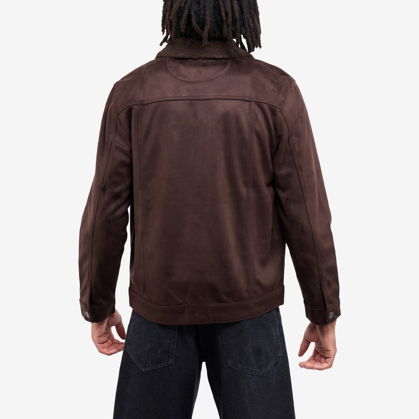 Мужская куртка X RAY Faux Suede Jacket With Faux Fur Collar in Chocolate, цвет: Шоколадный — фото 2