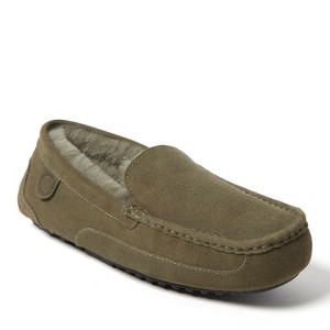 Fireside By Dearfoams Men's Melbourne Genuine Shearling Moccasin Slipper - 1 of 4
