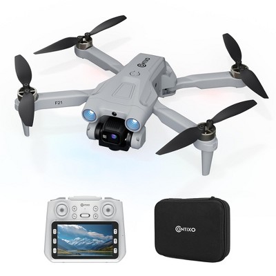 Contixo F21 Pro Foldable Drone with 4.3" Screen Remote, Obstacle Avoidance, Brushless Motors, 2 Batteries for Beginners