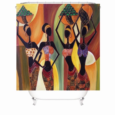 Woman With Fruit Shower Curtains for Bathroom Waterproof Fabric Bath Curtain Durable Soft Stylish Bathroom Decor 72x72 Inch