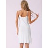 cheibear Women's Camisole Mid Length Sleeveless Side Slit Sleep Nightgown - 3 of 4