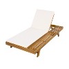 Christopher Knight Home Dara Outdoor Acacia Wood Adjustable Chaise Lounge with Cushion and Flat Storage Surface - 2 of 4