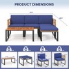 Costway 5 Piece Patio Chair Set, Acacia Wood Chair Set with Ottoman & Coffee Table - 3 of 4