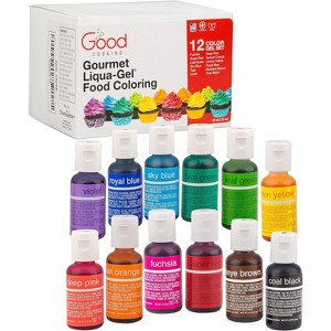 Food Coloring Liqua-Gel 12 PK (9 oz, 264 mL) - 12 Bold Primary Color Kit in .75 fl. oz (22mL) Bottles - for Baking, Decorating, Fondant, Cooking, DIY - 1 of 4