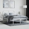 vidaXL Metal Bed Frame with Headboard White 53.9 in.x74.8 in. Full - 3 of 4
