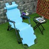 Resenkos Lounge Chair Outdoor, Patio Lounge Chair,Folding Chaise Lounge Chair for Outside, 2-in-1 Tanning Chair with Pillow & Pocket, Red - 4 of 4