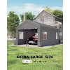 10x20 Ft Carport, Car Port with 180g PE Tarp, Roll-Up Doors, and 4 Windows, for Sedans, Bass Boats, Motos, ATVs, and SUVs - 2 of 4
