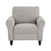Modern Transitional Sand Hued Textured Fabric Upholstered 1pc Chair Attached Cushion Living Room Furniture - 2 of 4