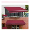 VisioGear Retractable Awning, 12'*8' Patio Awnings with Manual Crank Handle for Deck, Yard, Red, 155.5"*16.5"*59.6" - 4 of 4