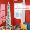 8' Tall Unlit Slim Pencil Xmas Tree, Snow Flocked Artificial Christmas Tree with Realistic Branches and 603 Tips - 4 of 4