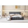 Okak Queen Minimalist Platform Bed Frame with Thick Linen Fabric Upholstered Grounded Bed with Strong Wood Slats Noise-Free Easy to Assemble, Gray - 3 of 4