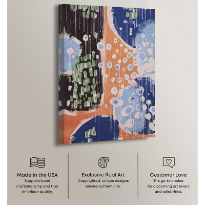 Raining Colors Retro Modern Abstract Canvas Wall Art, 24" x 36"