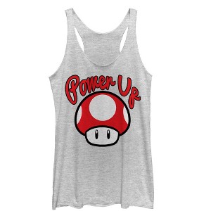 Women's Nintendo Power Up Mushroom Racerback Tank Top - 1 of 3