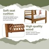 FDW 3-Piece Acacia Wood Patio Bistro Set Patio Furniture Outdoor Chat Conversation Table Chair Set Outdoor Wood Chat Set for Beach Backyard ,Natural - 4 of 4