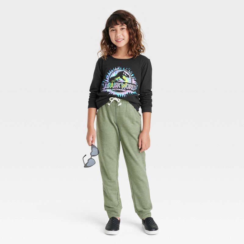 Girls' Jurassic World Long Sleeve Graphic T-Shirt - Black, 3 of 4