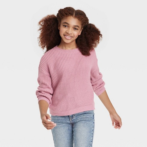 Girls' Crew Neck Sweater - Art Class™ Pink M : Target