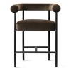 Velvet Counter Height Stool with Back and Arms, 1-Pack Modern Upholstered Bar Chair with Wide Seat for Kitchen Island or Home Bar-Maison Boucle - 4 of 4