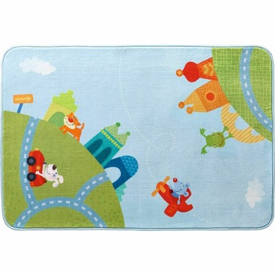 HABA Children's Room Decor Rug City Tour - Whimsical Soft Play Rug Measures 51.5" x 35.5"