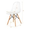 Set of 4 Dining Chairs Modern Plastic Shell Side Chair w/ Clear Seat & Wood Legs - 4 of 4