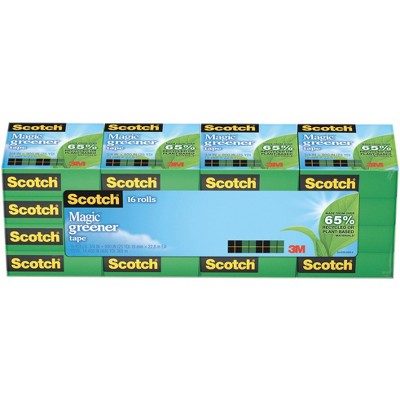 Scotch 812 Magic Greener Tape, 0.75 x 900 Inch, Matte Clear, Pack of 16