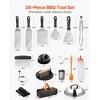 VEVOR 28PCS Griddle Accessories Kit,Flat Top Grill Accessory,Enlarged Spatula Gift Set,Stainless Steel Grilling Tools with Basting Cover,Silver&Black - 3 of 4