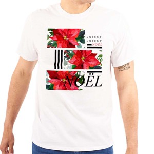 Noel Poinsettia Christmas Flower Graphic T Shirt Men or Women Brisco Brands - 1 of 4