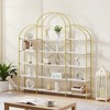 74.8" Office Bookshelf With 5 Tiers, X Bar Steel Frame Tall Standing Bookcase With Round Top, Modern Storage Rack For Bedroom, Living Room - 2 of 4