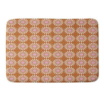 Schatzi Brown Retro Jumbo Daisy Heavy Memory Foam Bath Rug Pink - Deny ...