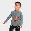 Toddler Boys' Skeleton Halloween Long Sleeve T-Shirt and Jogger Pants Set - Cat & Jack™ Gray - 3 of 4