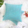 PiccoCasa Corn Striped Decorative Soft Plaid Corduroy Sofa Throw Pillow Covers 4 Pcs - 3 of 4