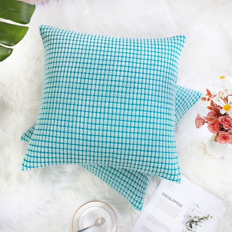 PiccoCasa Throw Pillow Covers Set Soft Velvet Corduroy Pillowcase Cushion Covers 4Pcs, 3 of 6