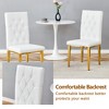 Vynxaria Set of 4 White Armless Dining Chairs with Gold Metal Legs - 4 of 4