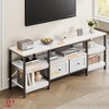 Rustic 63"/71" /79" TV Stand for TVs Up to 65"/75"/85" Industrial Media Console w/2 Drawers and Open Storage Shelves - 2 of 4