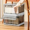 NewHome"2-Pack Collapsible Storage Bins with Double Doors, Lid, Rolling Wheels for Clothes, Toys & Books"Brown - 3 of 4