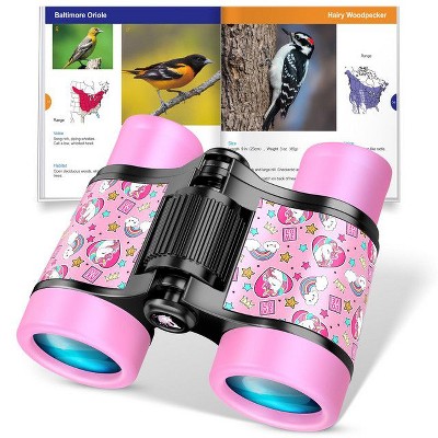 FUNFORFUN Unicorn Binoculars Toys for Kids 3 4 5 6 7 8 Year Old Girls Christmas Birthday Gifts for Girl Kid Toddler Ages 3-5 4-6 Toddlers-Pink