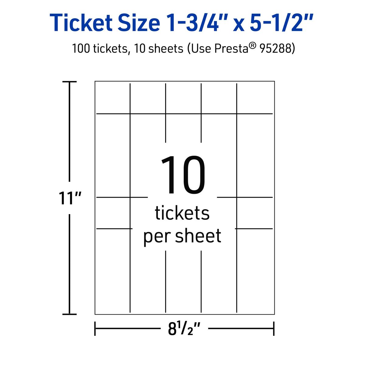 1-3/4" x 5-1/2" Rectangle, Glossy White Tickets - thumbnail 5