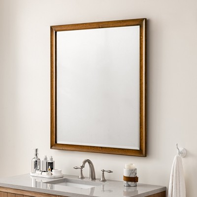 Natural Walnut Rectangular Wood Framed Mirror, 40" x 36"