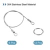 Unique Bargains Stainless Steel Lanyard Cables Eyelets Ended Security Wire Rope 6 Pcs with 12 Pcs Key Ring - 3 of 4