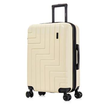 DUKAP Zahav Lightweight Hardside Medium Checked Spinner Suitcase - Sand