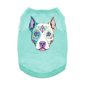 Doggie Design Sugar Skull Dog Tank Top - Teal - 1 of 2